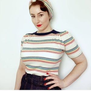 ISO Colorful Stripe Saddle Top